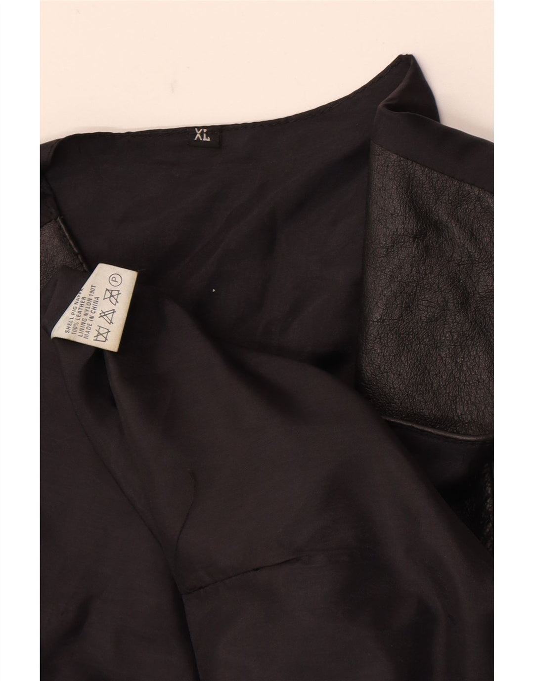 Chaleco de cuero vintage para hombre XL cuero negro