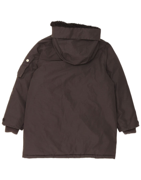 Diesel Chaqueta Parka Con Capucha Para Mujer UK 10 Small Poliéster Negro