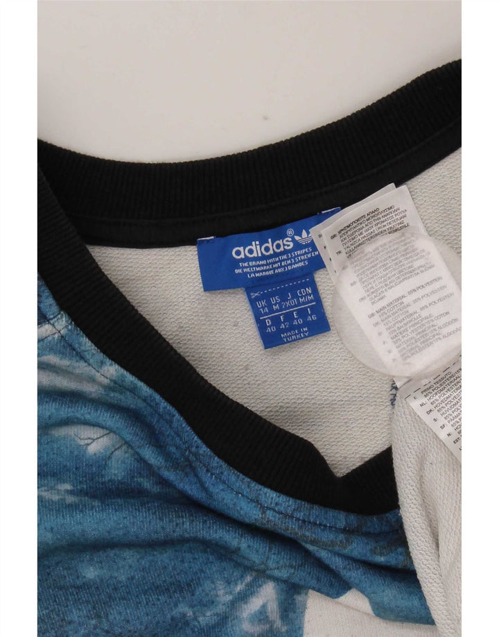 Adidas - Sudadera gráfica para mujer, talla 40, poliéster teñido anudado azul grande