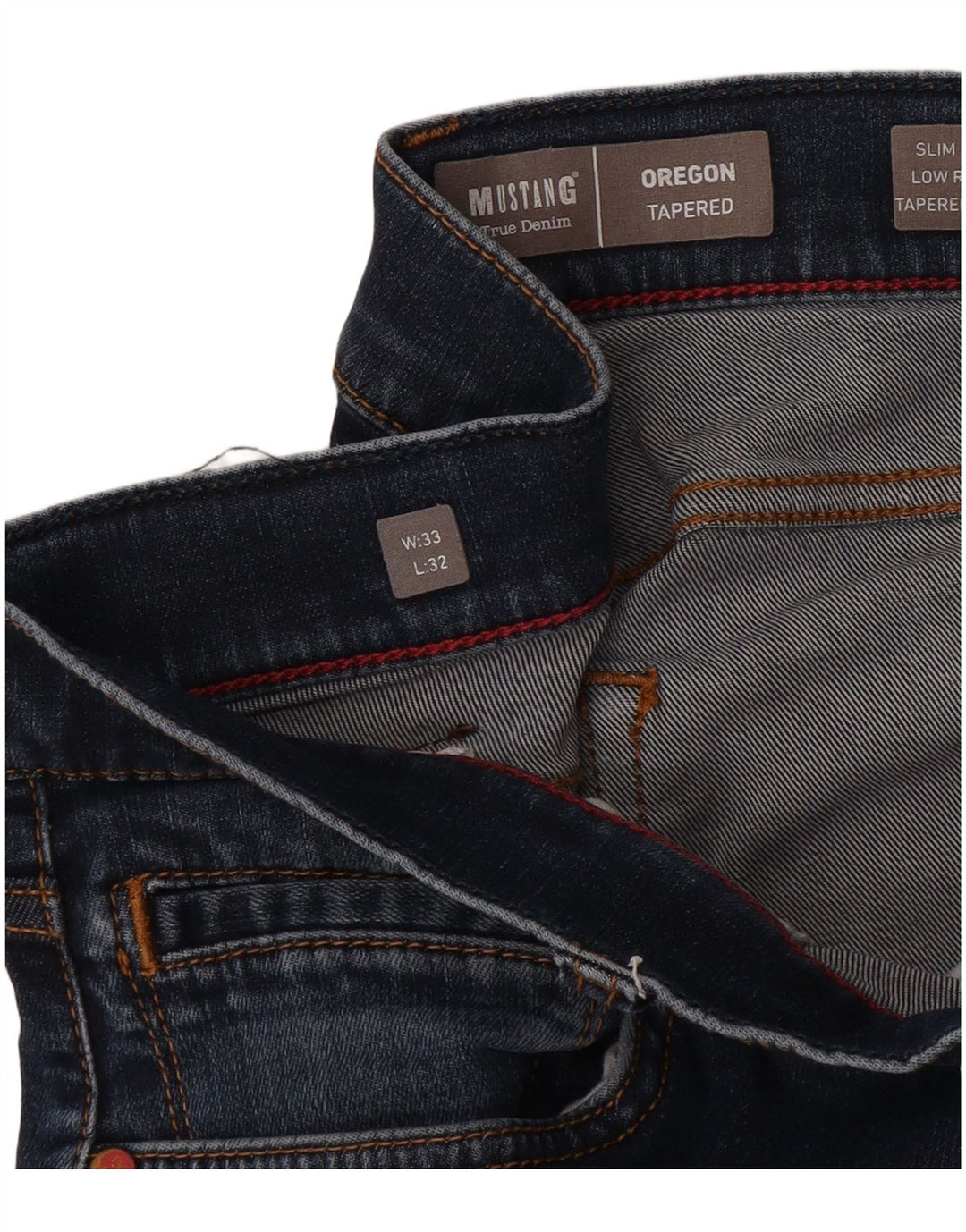 Mustang Vaqueros cónicos ajustados con corte de bota Oregon para hombre W33 L32 Azul marino