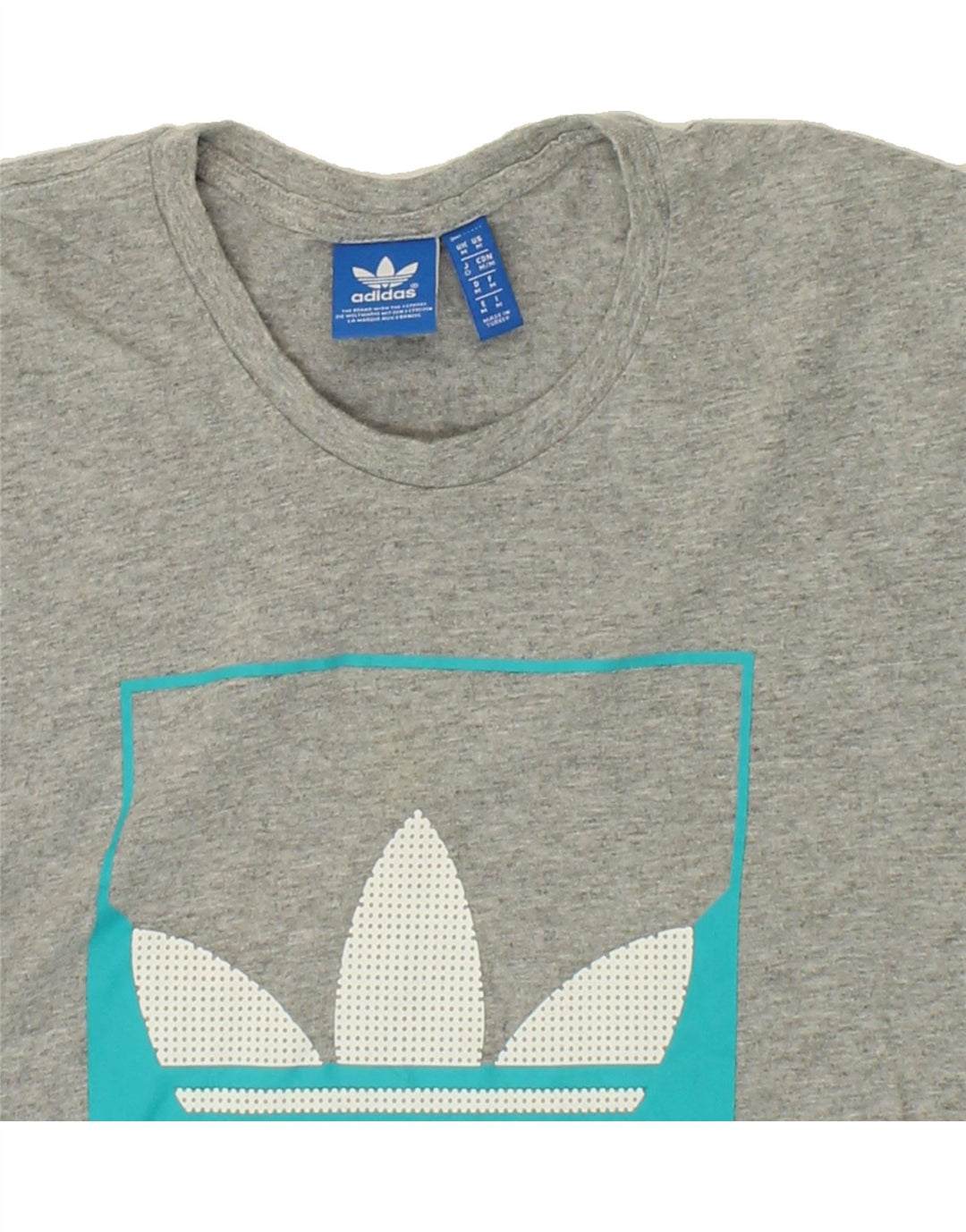 ADIDAS Mens Graphic T-Shirt Top Medium Grey Vintage Adidas and Second-Hand Adidas from Messina Hembry 