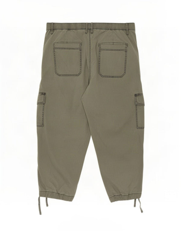 Marks & Spencer Joggers Cargo Capri para Mujer UK 20 2XL W40 L23 Verde