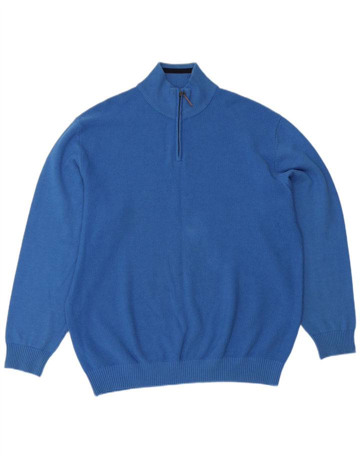Paco Jersey De Cuello Con Cremallera Para Hombre 2XL Algodón Azul