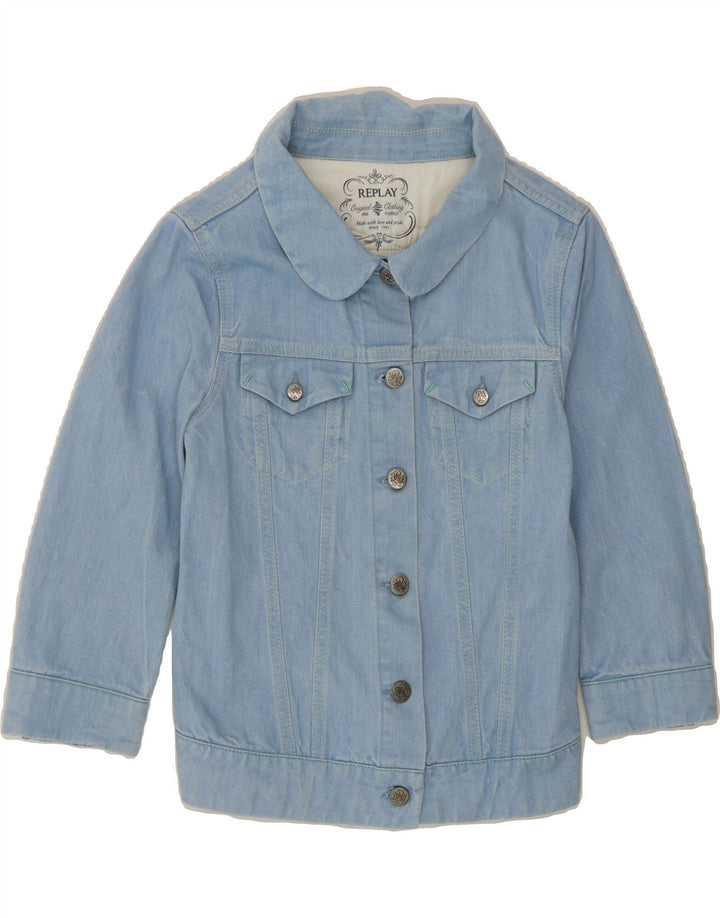 REPLAY Girls Denim Jacket 2-3 Years Small Blue Cotton Vintage Replay and Second-Hand Replay from Messina Hembry 