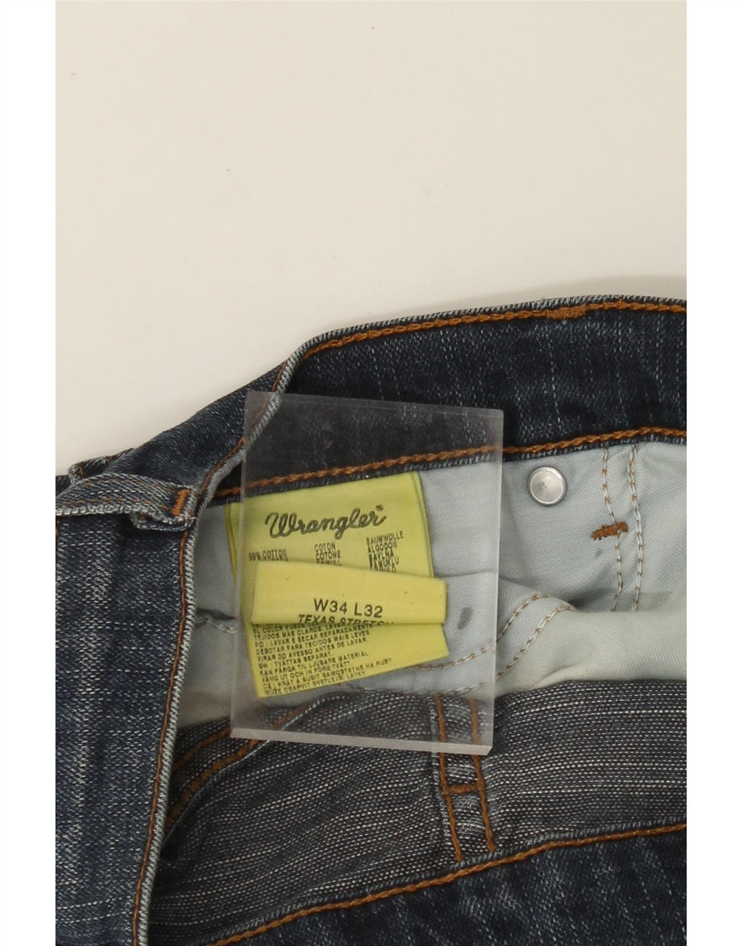 WRANGLER Vaqueros rectos elásticos Texas para hombre W34 L32 Algodón azul