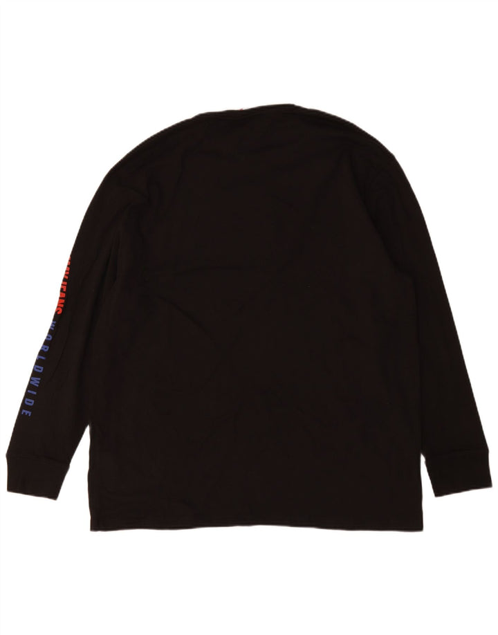 Tommy Hilfiger Top gráfico para hombre de manga larga de algodón negro mediano
