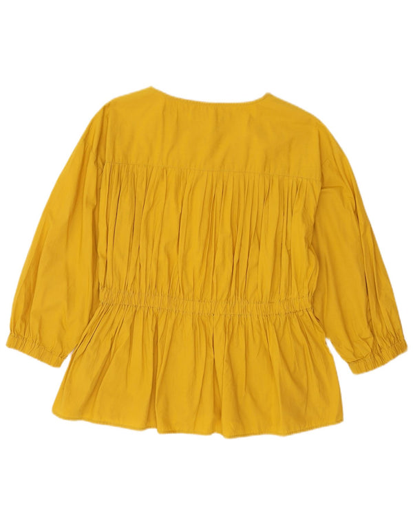 Marks & Spencer Blusa de manga 3/4 para mujer UK 44 Grande Algodón amarillo