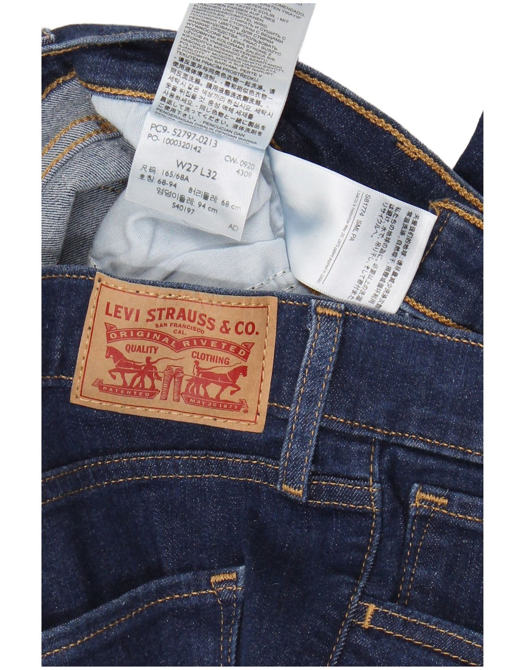 LEVI'S Vaqueros súper ajustados de talle alto para mujer W27 L32 Algodón azul