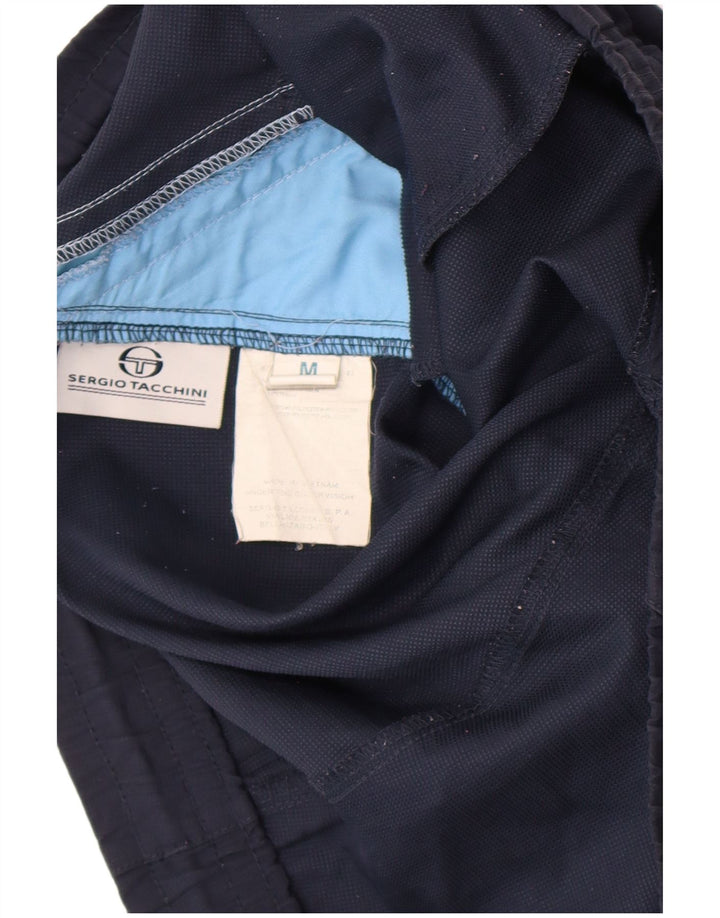 Sergio Tacchini Shorts deportivos con estampado gráfico para hombre Bloque de color azul marino mediano