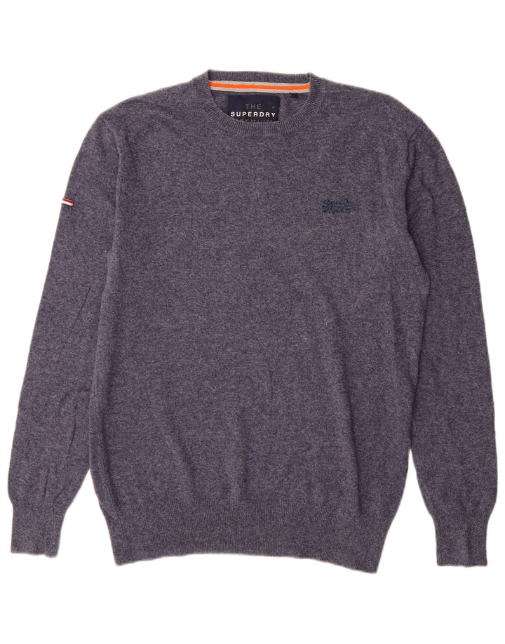 Superdry Jersey De Cuello Redondo Para Hombre De Algodón Azul Marino Medio