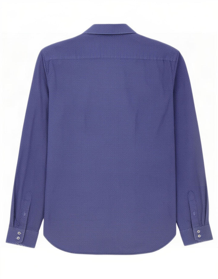 Ted Baker Camisa para hombre Talla 15 Mediana Algodón con manchas azul marino