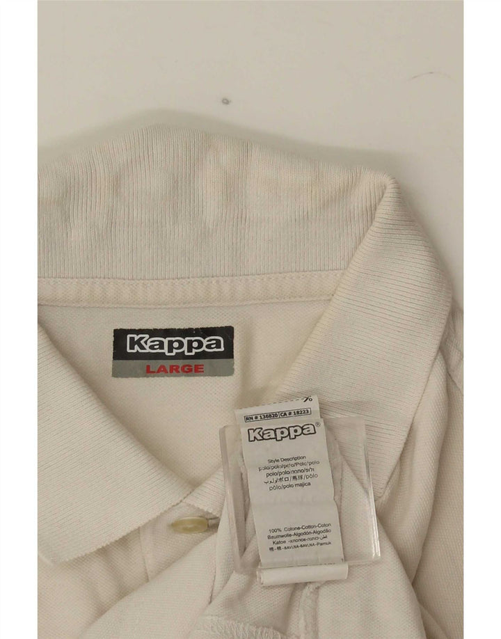 Kappa Polo Gráfico Para Hombre Algodón Blanco Grande