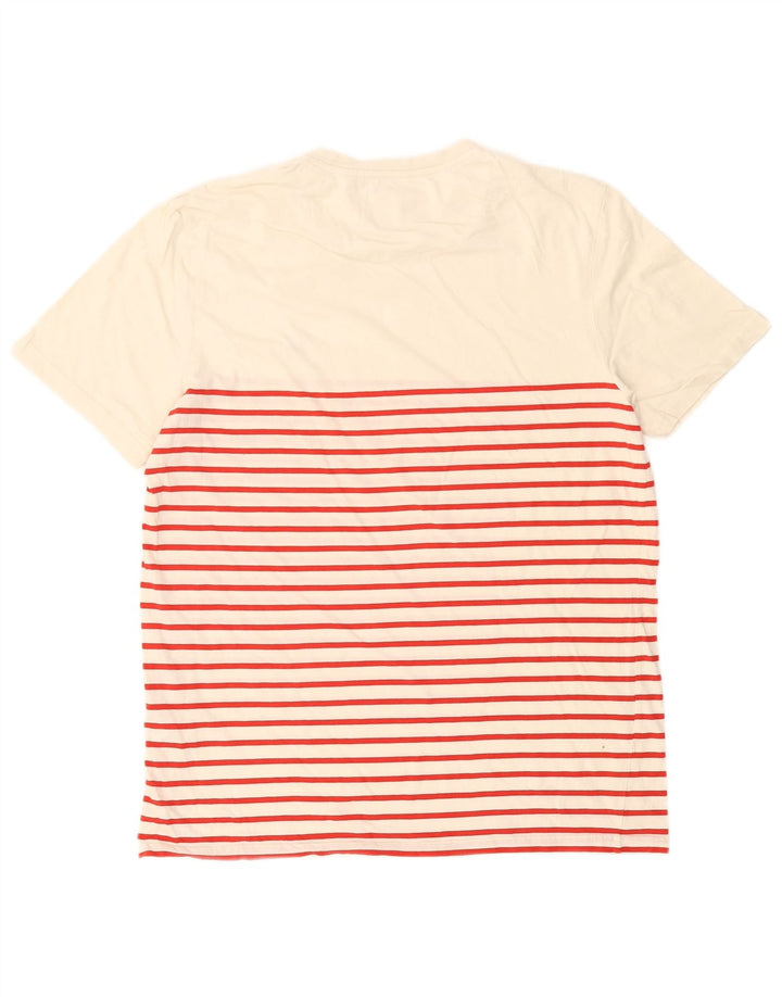 Lyle & Scott Camiseta para hombre Top grande de algodón a rayas blancas
