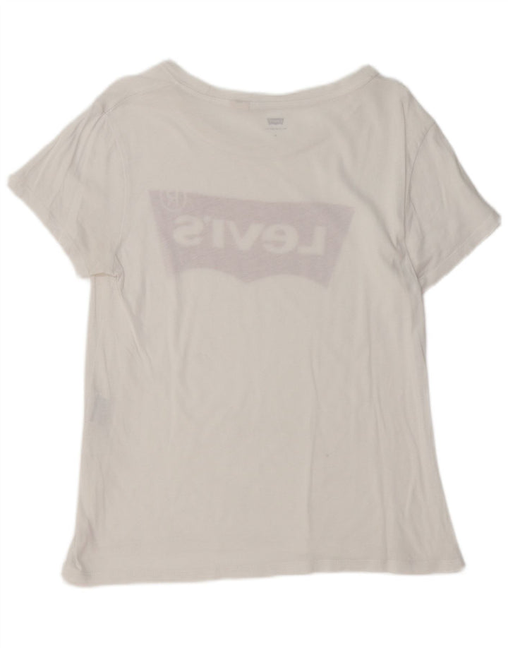 LEVI'S Camiseta gráfica para mujer Top UK 12 Medium White