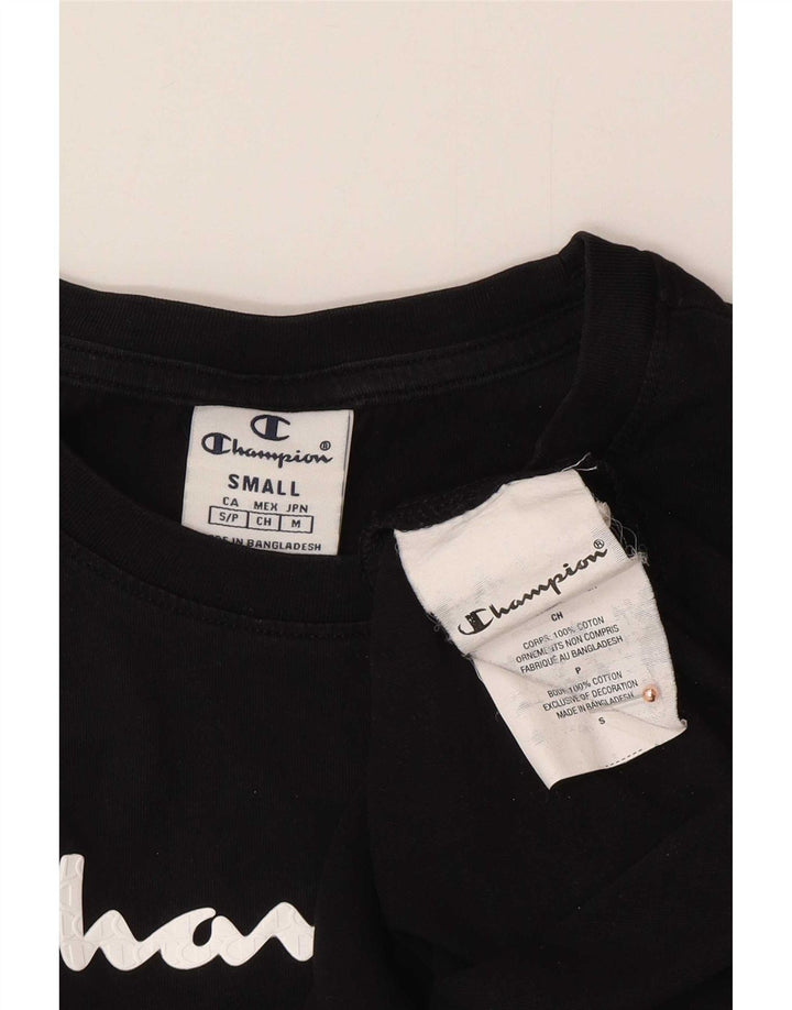 Champion Camiseta Gráfica Mujer Top Pequeño Algodón Negro