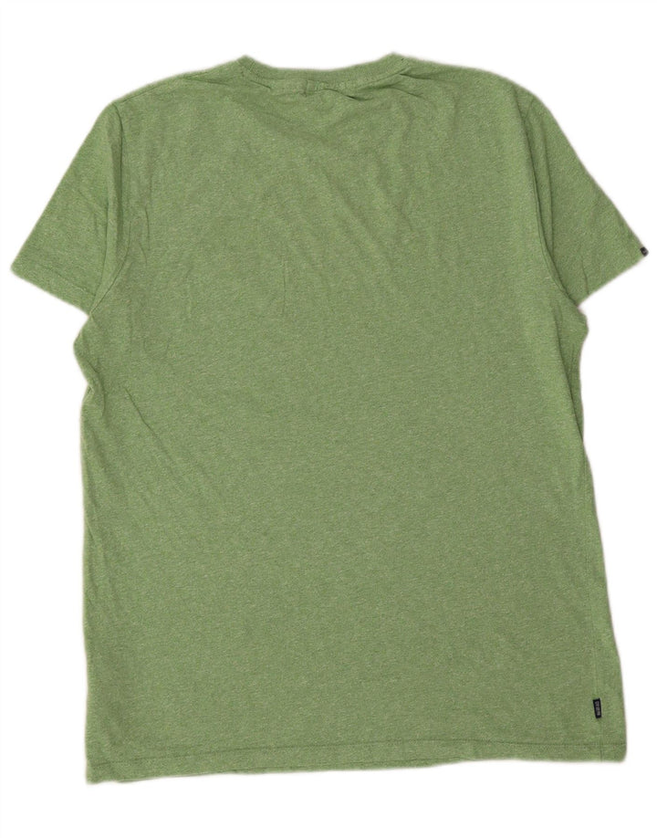SUPERDRY Hombre Camiseta Top Grande Algodón Verde