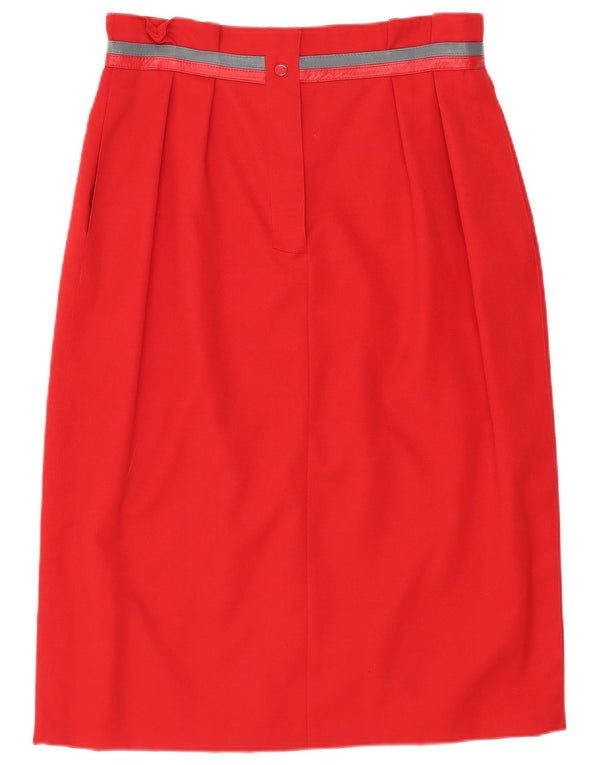 De Pletrl Falda lápiz de cintura alta para mujer IT 44 Medium W26 Lana virgen roja