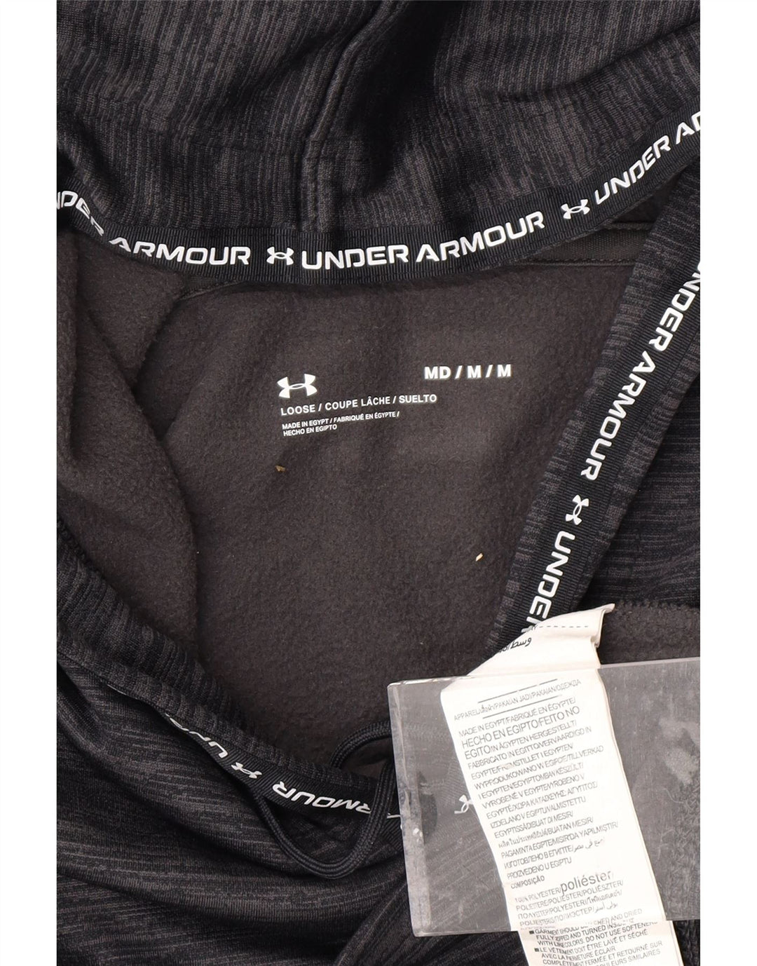 UNDER ARMOUR Jersey con capucha corta para mujer Reino Unido 14 Poliéster moteado gris medio