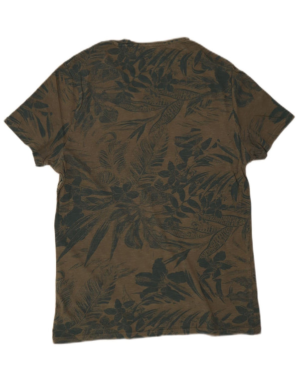 Guess Camiseta Gráfica para Hombre Top Small Khaki Floral Tropical