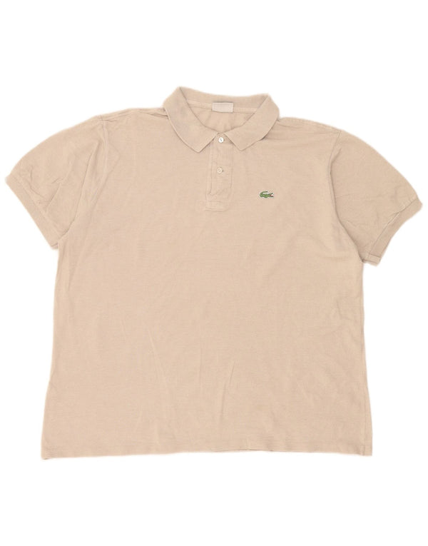 Polo Lacoste para hombre talla 7 2XL algodón beige