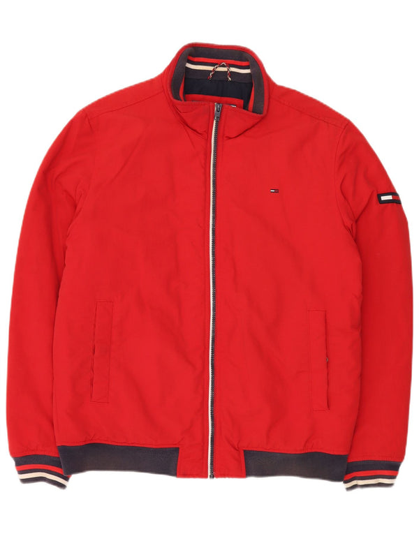 TOMMY HILFIGER Chaqueta bomber para hombre UK 40 Large Poliamida roja