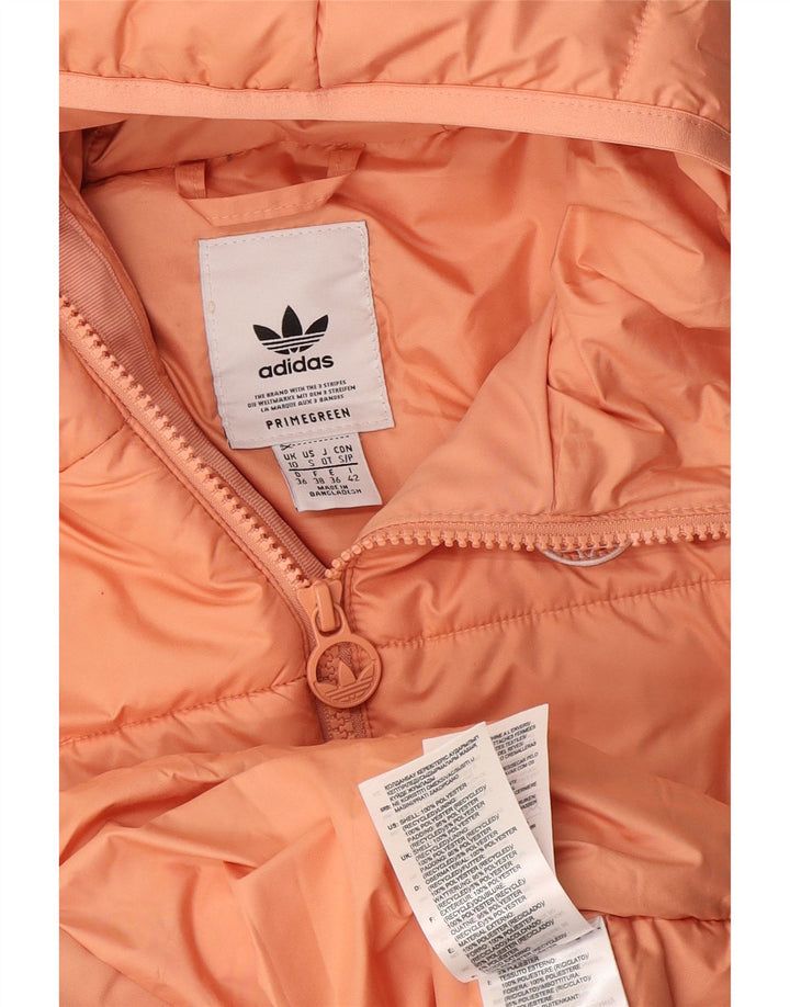 Adidas Chaqueta acolchada con capucha Primegreen para mujer UK 10 Small Naranja Poliéster