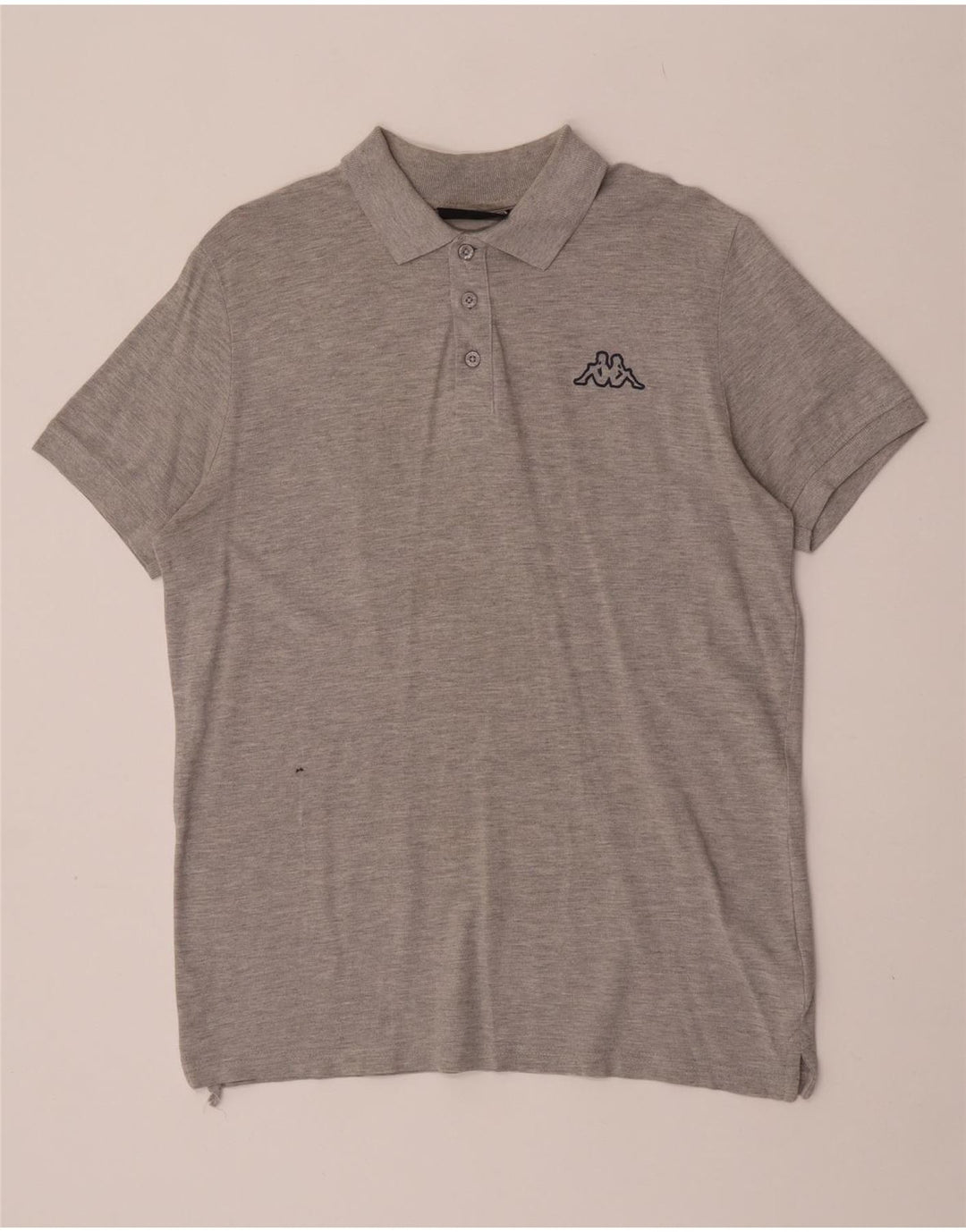 Polo Kappa Hombre De Algodón Moteado Gris Medio