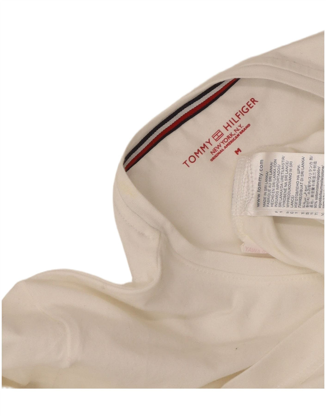 TOMMY HILFIGER Camiseta para mujer Top UK 14 Medium White Cotton