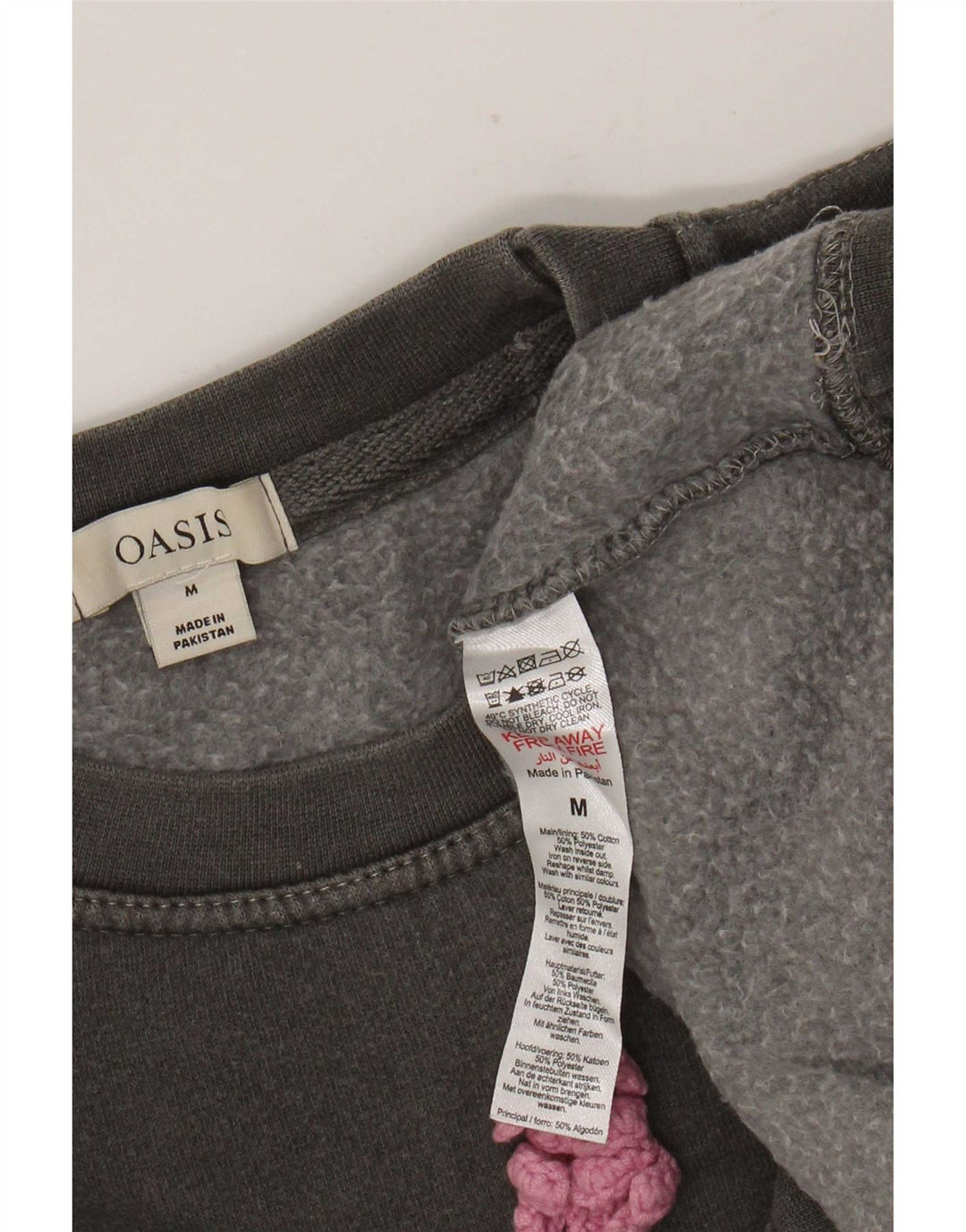 Oasis Sudadera Gráfica para Mujer Jumper UK 44 Algodón Gris Medio