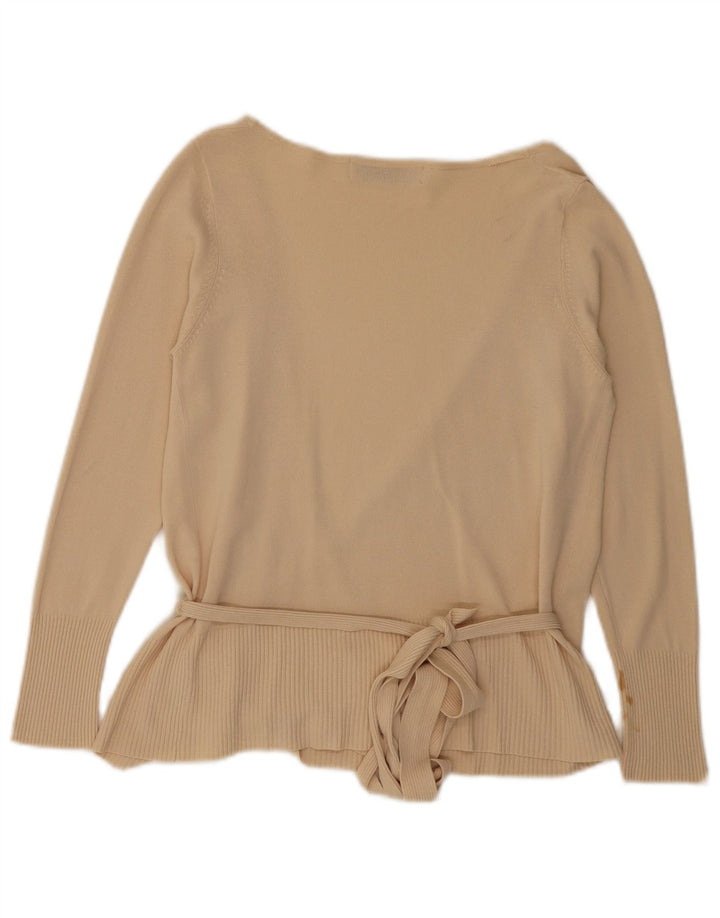 Zara Mujer Cárdigan Cruzado Top UK 42 Rayón Beige Medio