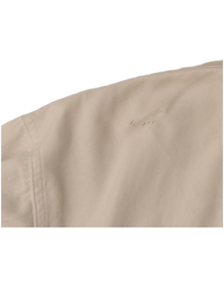 Anyway Camisa vaquera para hombre de algodón blanco roto grande