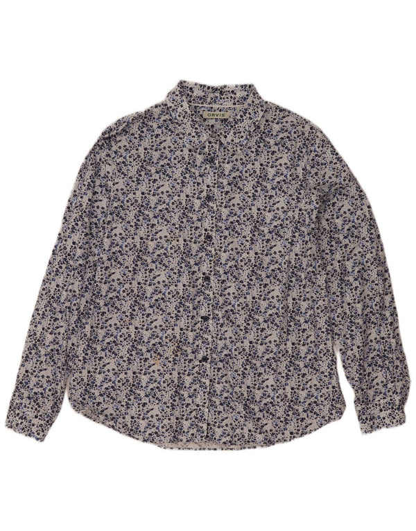 Camisa Orvis para mujer Reino Unido 14 Algodón floral azul grande
