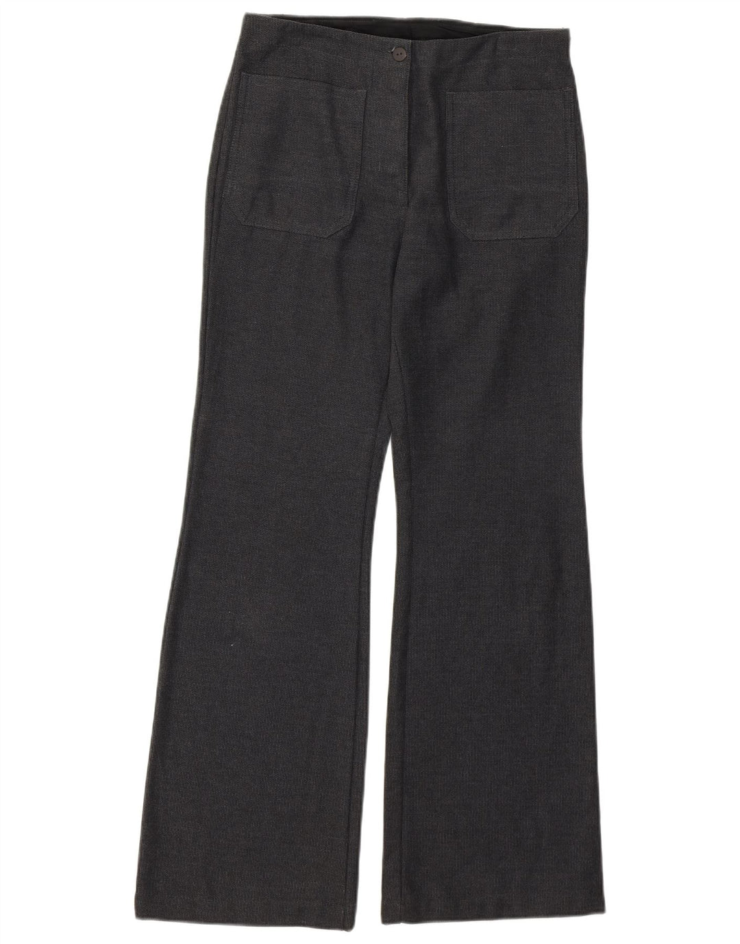 BENETTON Pantalones casuales con corte de bota para mujer IT 42 Medium W28 L29 Algodón gris