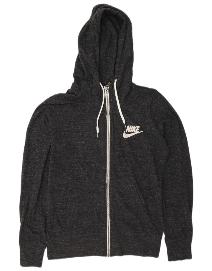 Nike - Sudadera con capucha y cremallera para mujer, talla 44, color gris medio moteado
