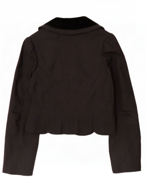 All Saints Chaqueta Blazer para Mujer UK 40 Mediana Lana Color Block Negra