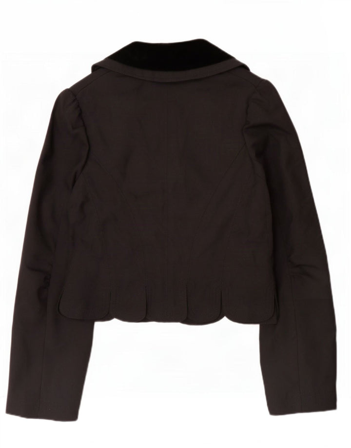 All Saints Chaqueta Blazer para Mujer UK 40 Mediana Lana Color Block Negra