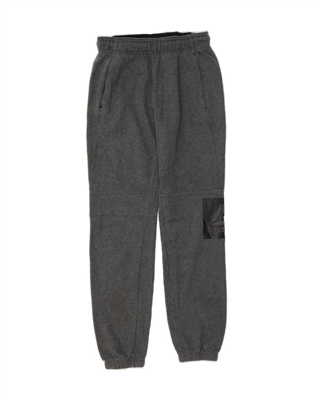 REEBOK Mens Graphic Tracksuit Trousers Joggers Small Grey Colourblock Vintage Reebok and Second-Hand Reebok from Messina Hembry 