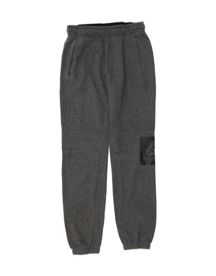 REEBOK Mens Graphic Tracksuit Trousers Joggers Small Grey Colourblock Vintage Reebok and Second-Hand Reebok from Messina Hembry 