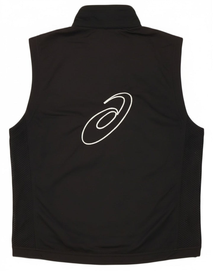 Asics Mens Graphic Sin Mangas Chándal Top Chaqueta Grande Negro