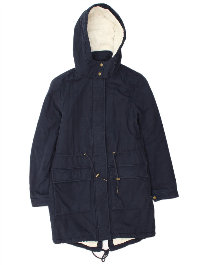 Marks & Spencer Chaqueta Parka Extragrande con Capucha para Hombre UK 8 Small Azul Marino