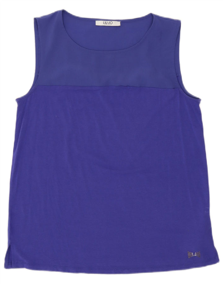 Liu Jo - Camiseta sin mangas para mujer, talla 6, XS, viscosa azul