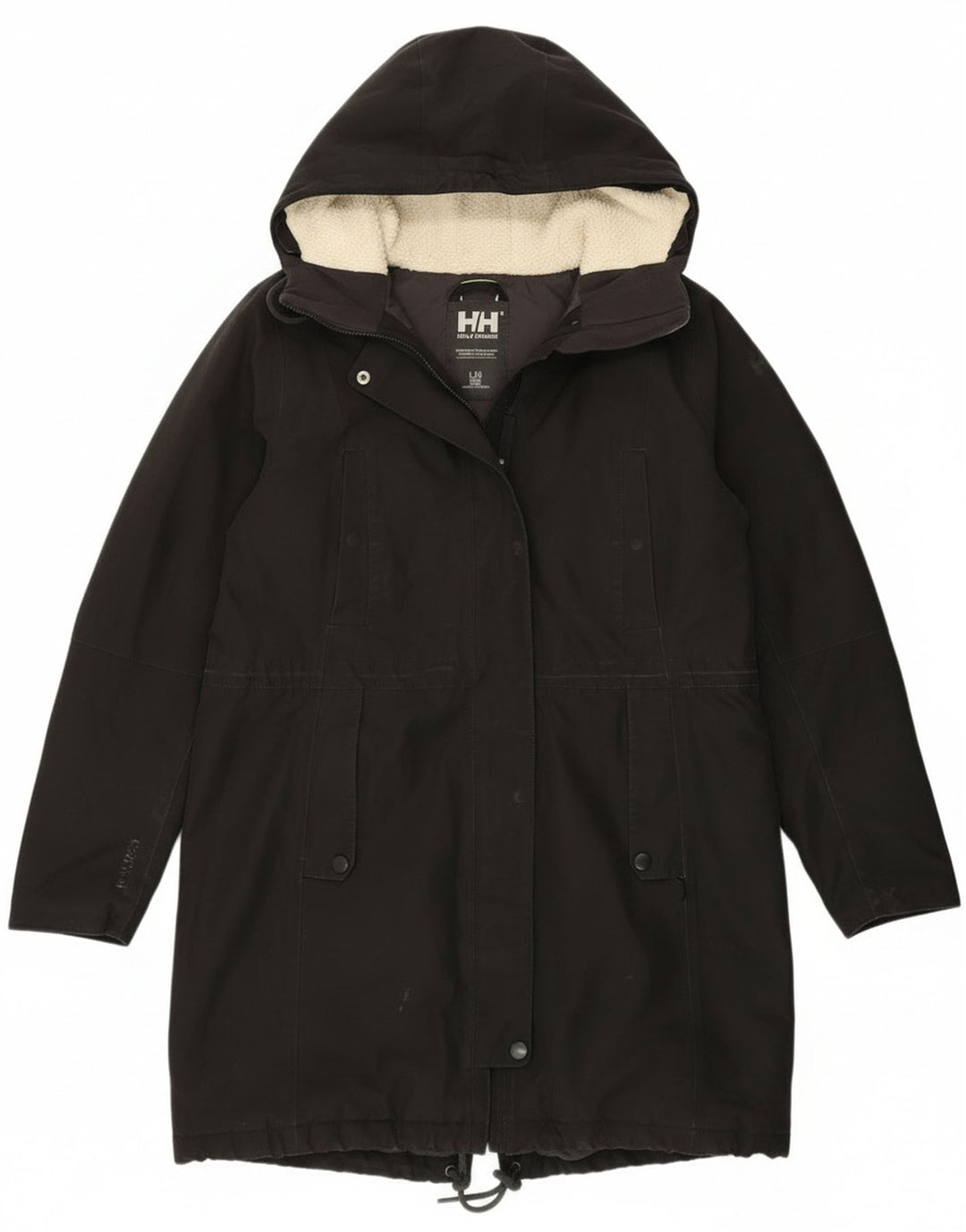 Helly Hansen Parka con capucha para mujer, talla 44, nailon negro grande