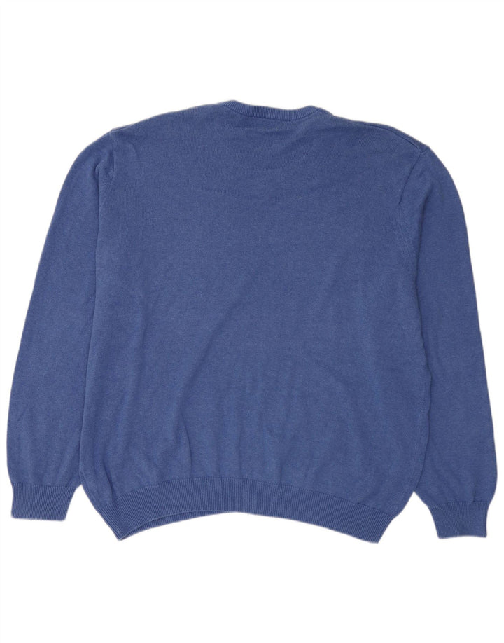 Marks & Spencer - Jersey con cuello en V para hombre, talla 3XL, algodón azul