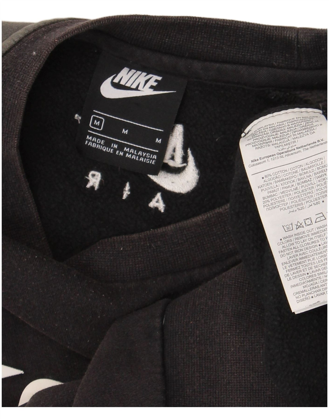 Nike Sudadera con gráfico gráfico tipo jersey de algodón negro mediano para hombre