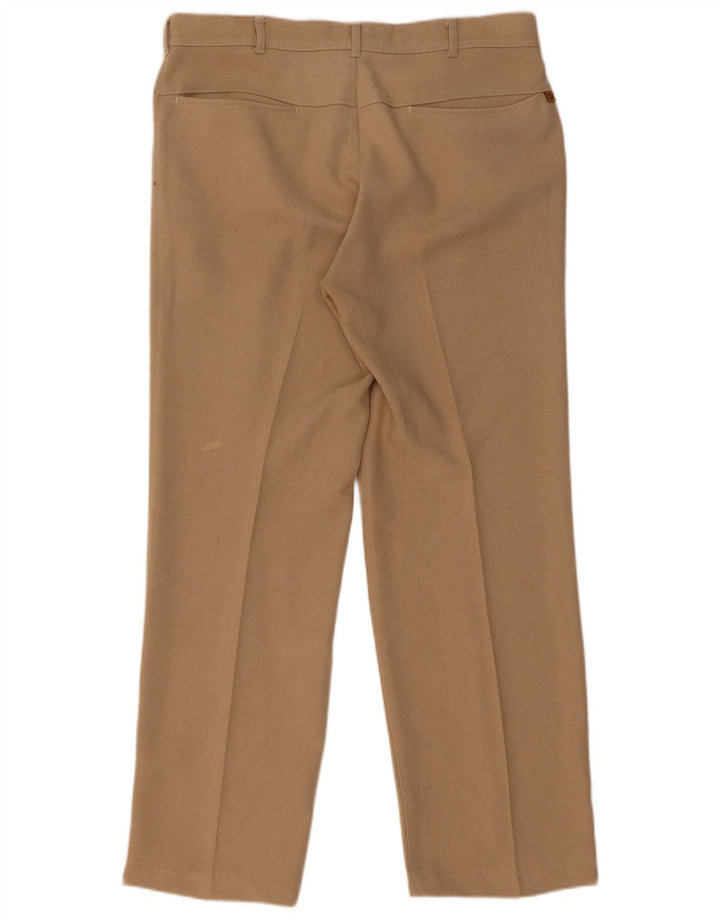 Farah Hombre Pantalones Casuales Rectos W34 L29 Poliéster Beige