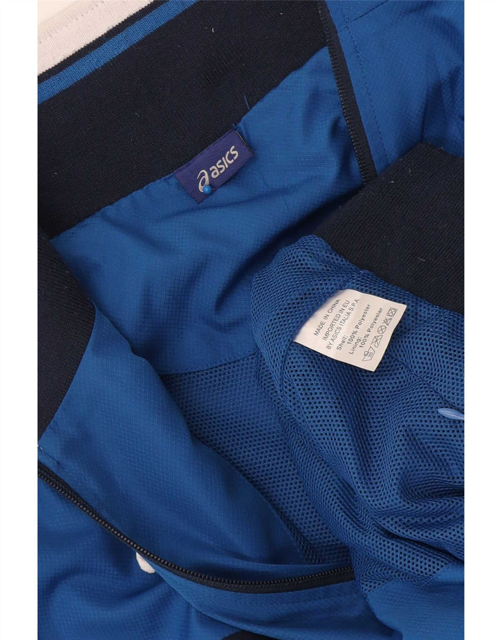Asics Chaqueta Bomber para Hombre UK 42 XL Poliéster Color Block Azul
