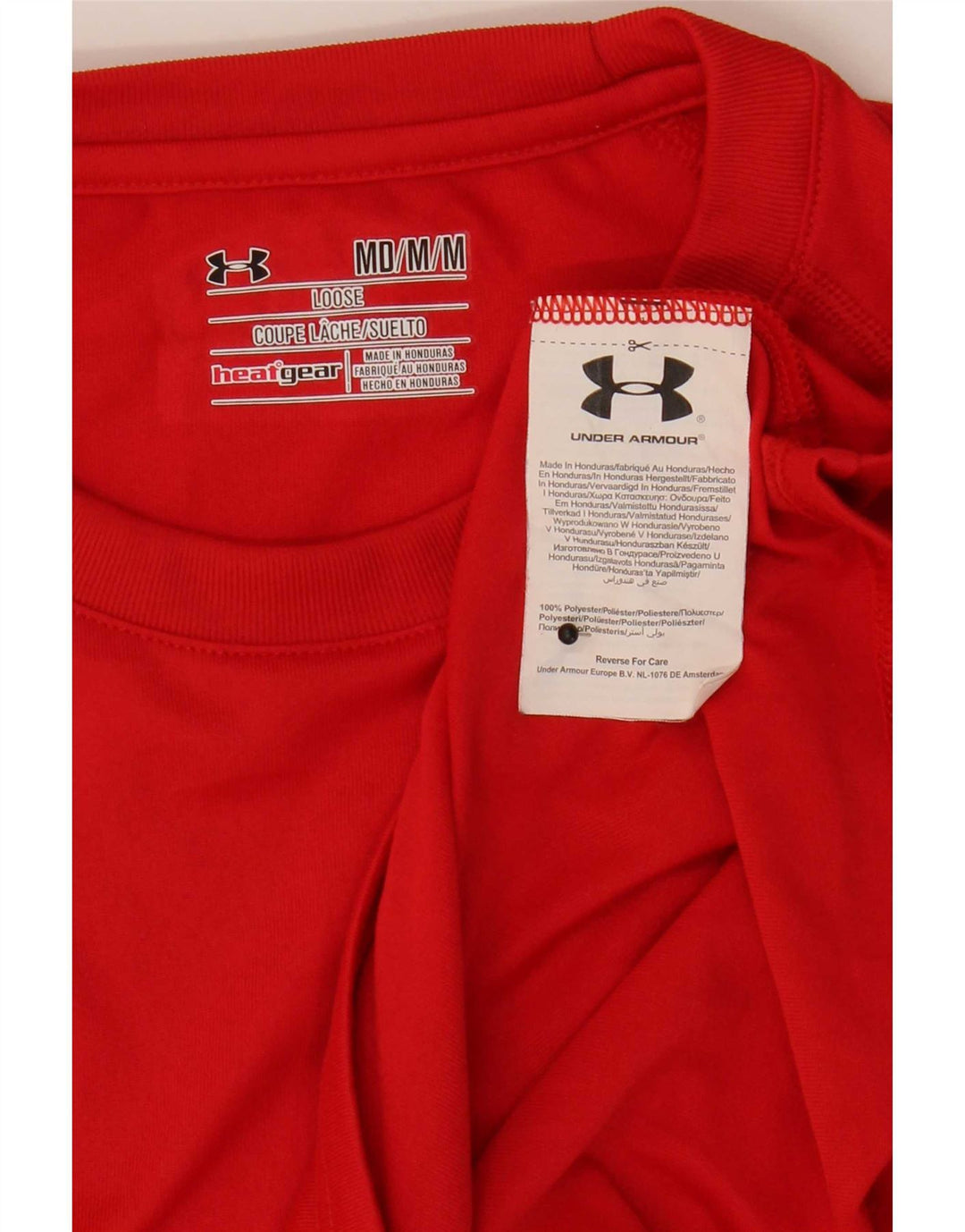 Camiseta Under Armour Heat Gear para hombre, parte superior mediana de poliéster rojo