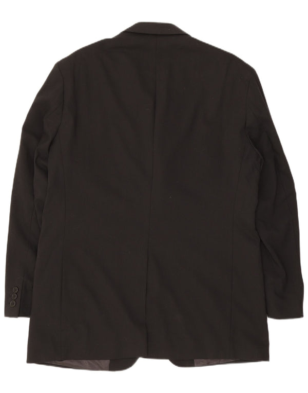 Marks & Spencer Chaqueta tipo blazer de 3 botones para hombre UK 42 Large Black New Wool