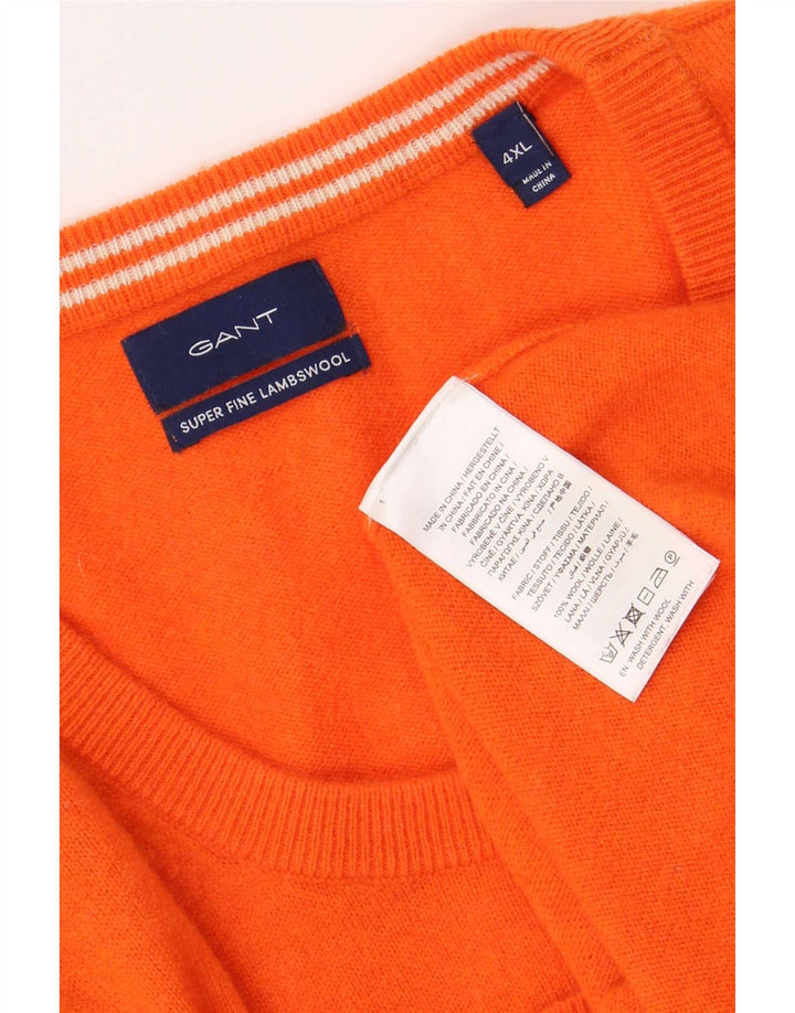 Gant Jersey De Cuello Redondo Para Hombre 4XL Lana De Cordero Naranja