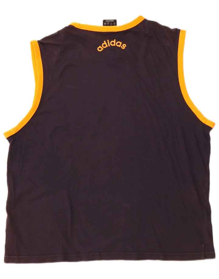 ADIDAS Hombre Graphic Vest Top Grande Azul Marino Algodón Deportes